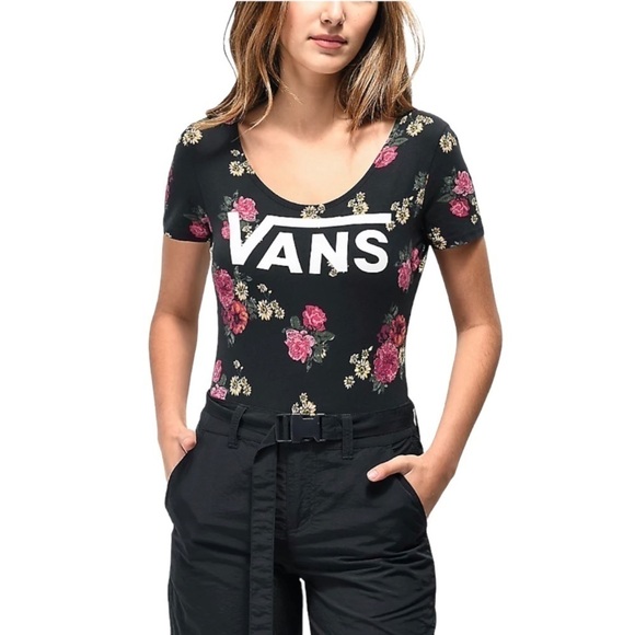 Vans Botanic V Short Sleeve Floral Bodysuit Sz XS - Picture 3 of 12